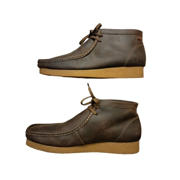 Clarks Shacre Wallabee Chukka Boots Brown Leather Casual Comfort Mens Size 13 main image 4